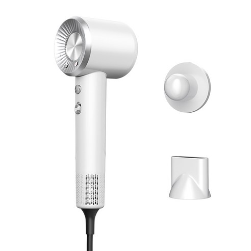 HOOYS 헤어드라이기 BLDC 1600W 음이온 저소음 냉온풍 빠른건조 모발건조기, 실버-화이트, TL-HD30000W