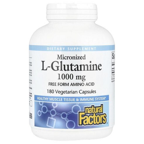 Natural Factors Micronized L-Glutamine 내추럴 팩터스 마이크로나이즈 L-글루타민 1000mg ...