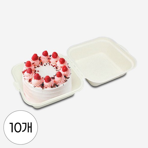 펄프 햄버거 용기 화이트, 1세트, 10개