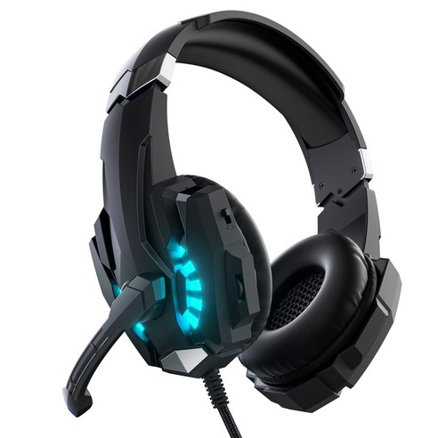 OMIIYA 가상 7.1채널 3D 사운드 아이스 블루 LED 노이즈 캔슬링 마이크 USB 게이밍 헤드셋 이미지 3