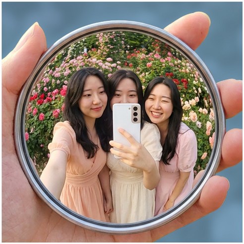 크로비 여행용 볼록거울 셀카촬영 L사이즈, 1개, 메탈그레이