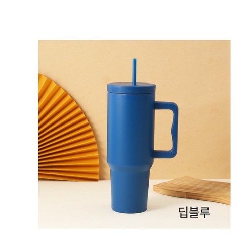 에보윈 심플 1.2리터 대용랑 304스텐 밀폐 텀블러 차량용 빨대포함 40온스, 1개, 1200ml, 딥블루