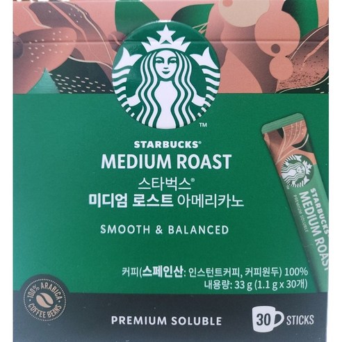 미디엄 로스트 아메리카노 원두커피믹스, 1.1g, 30개입, 1개