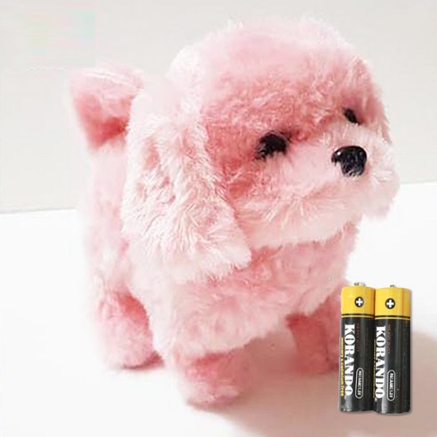 UB toy 움직이는 강아지 인형 건전지동봉, 연핑크, 1개, 16cm