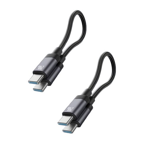 투에이비 마그네틱 숏케이블 PD 240W C to C 초고속 충전 케이블, 2개, 블랙, 0.2m