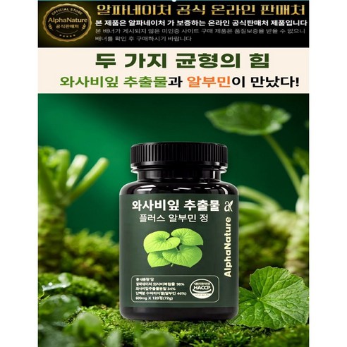 알파네이처 와사비잎 추출물 플러스 알부민 100% 정품 HACCP 식약청... 맛있게 먹은 솔직 후기 - 상품 이미지 2