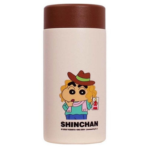 StarR 크레용 신짱 포켓 보온 보냉 텀블러 SC10064, 1개, 300ml, 다크 브라운