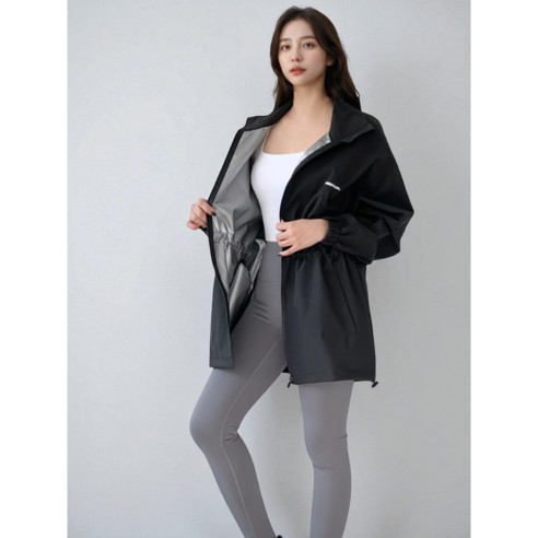 에이프릴랩스 오버핏 힙커버 다이어트 땀복 집업 자켓 바람막이 이미지 4