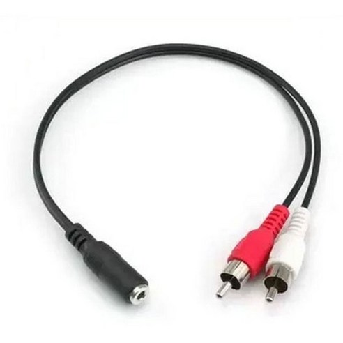 (티테크놀로지) 3.5 스테레오 to 2RCA F/M 변환케이블 T-1STF2RM-S (0.3m)