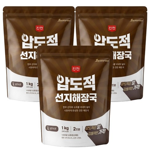 진한식품 압도적 선지해장국, 1kg, 3개