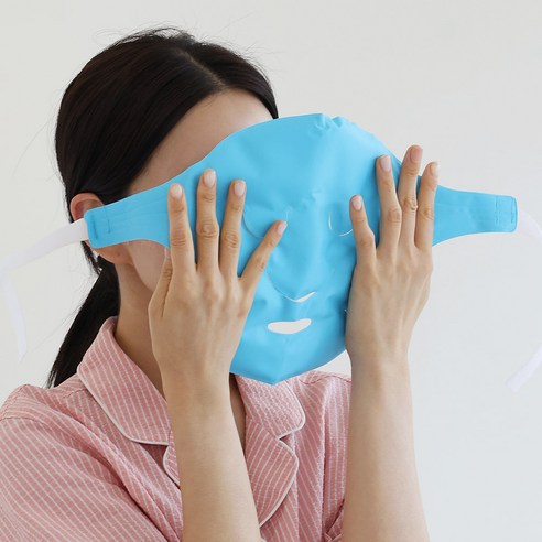 테슬테즐 얼굴 냉 찜질팩 스카이블루, 2개