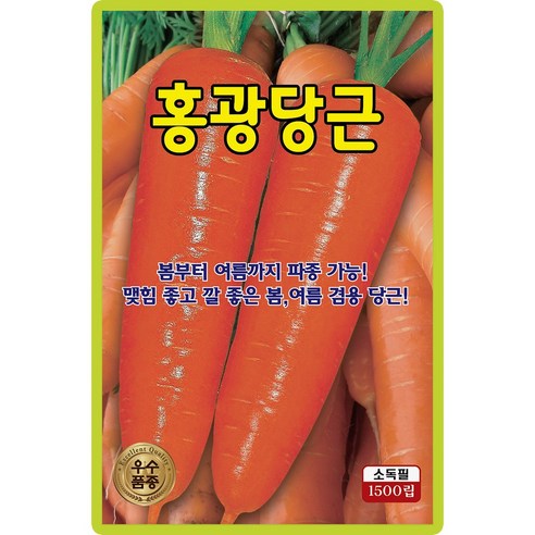 산들마켓 홍광당근 씨앗 1500립 봄부터 여름까지 파종가능한 우수 품종, 1개