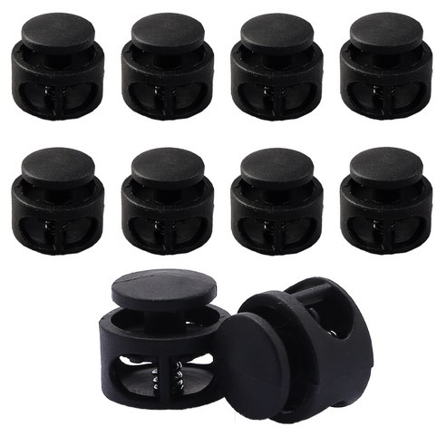 끈조절 스트링 스토퍼 컬러 코드락 17mm, 블랙, 10개
