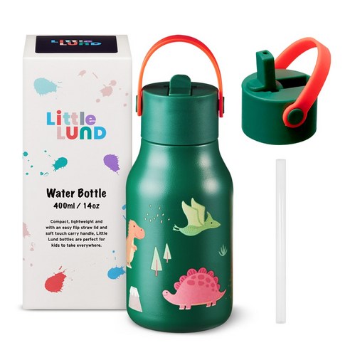 [룬드런던] 리틀룬드 신학기 어린이 아동용 유치원 어린이집 나들이 물병 경량 워터보틀, 400ml, 다이노, 1개