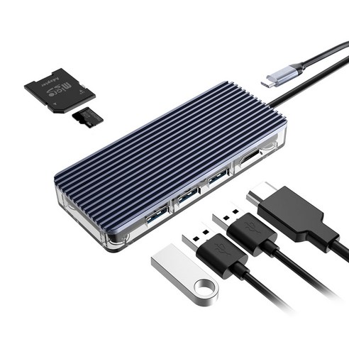 컴썸 6포트 USB 3.0 멀티허브 HDMI 미러링 (USB 3.0* 3 HDMI SD/TF) C-TYPE MULTI PORT, 1개, CT-60TS