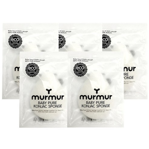 머머 베이비 퓨어 곤약 스폰지 물방울 유아목욕스펀지, 물방울 수분형, 5개