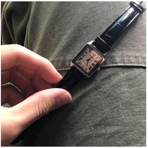 카시오 탱크 클래식 스퀘어 가죽 손목 시계 백화점AS 가능