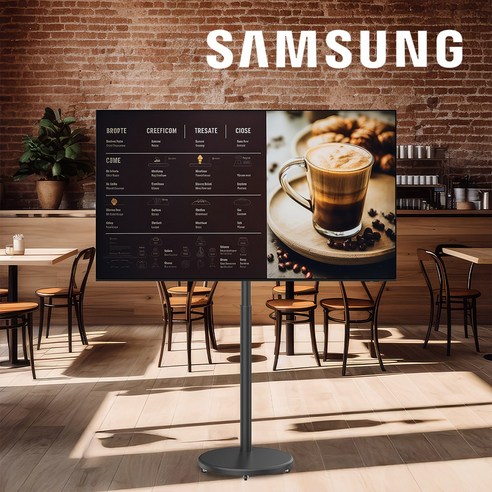 삼성 4K 스마트 사이니지 TV 삼텐바이미 패키지 이동식 거치대 대형TV 소형TV 모니터 [셋탑박스 선택행], 고객직접설치, 삼성 4K 1등급 TV 50인치_(블랙), 무빙스탠드(블랙)+셋탑박스 미포함