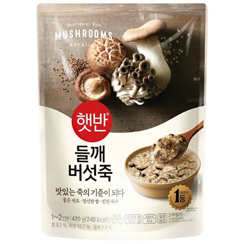 비비고 들깨버섯죽, 420g, 21개