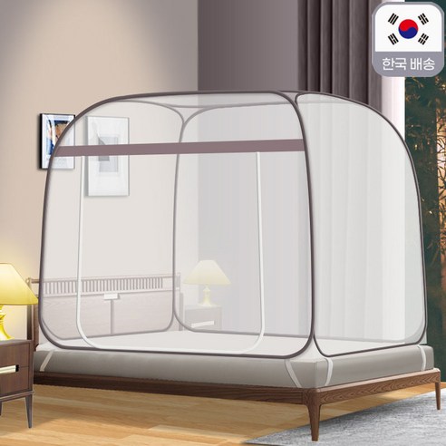 개웃기냥 프리미엄 원터치 와이드 모기장, 싱글도어, B 브라운