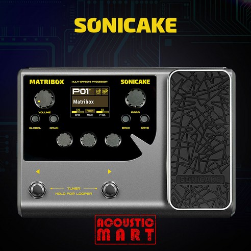 Sonicake Matribox 소니케이크 메트리박스 QME-50 기타 베이스 입문용 이펙터 멀티이펙터 멀티이펙트 프로세서 QME50, 1개