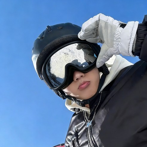 남녀공용 스노우 스키 고글 김서림방지 겨울 스노우보드 보드용 고글, 1개, 검은색