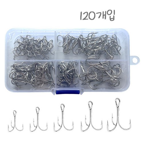 고탄소강 트레블훅 벌크 대용량 케이스, 1세트, 120개입