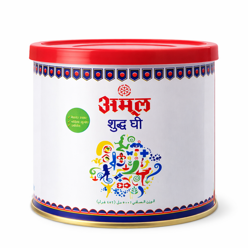 AMUL PURE GHEE INDIA 1LTR 아뮬 퓨어 기버터 목초사육 방탄커피 기버터, 1개, 500ml
