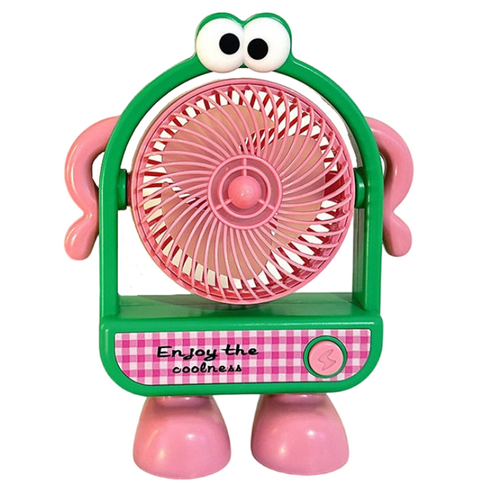 StarR 도파민 카툰 캐릭터 데스크톱 미니 선풍기, 그린, LD8333B