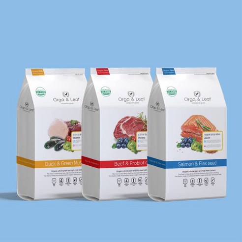 오가앤리프 유기농 가수분해 연어&아마씨 피부 눈물 관절 알러지 강아지 사료 이미지 4