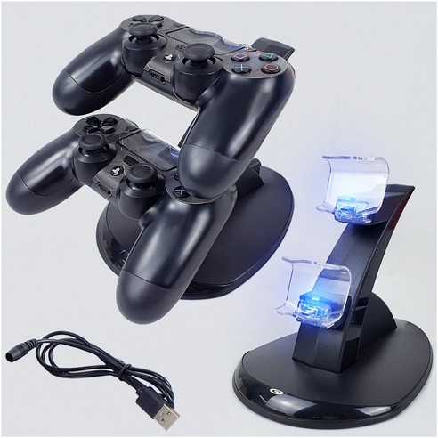 호환 PS4 플스 플레이스테이션 듀얼쇼크 4 무선 조이 패드 컨트롤러 충전 차저 독 거치대 스탠드, 1개, 듀얼쇼크충전스탠드, 블랙