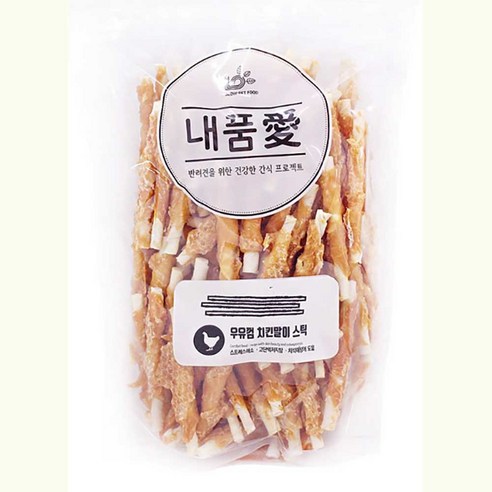 내품애 실속형 대용량 강아지간식 1kg 우유껌치킨말이스틱껌, 1개