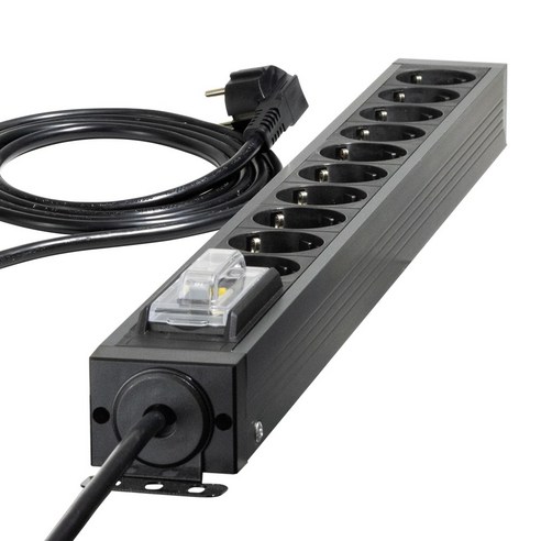 파워존 유커먼 4000W 고용량 알루미늄 10구 멀티탭 누전차단 서버탭, 1개, 누전차단 10구 스페이스 그레이, 5m