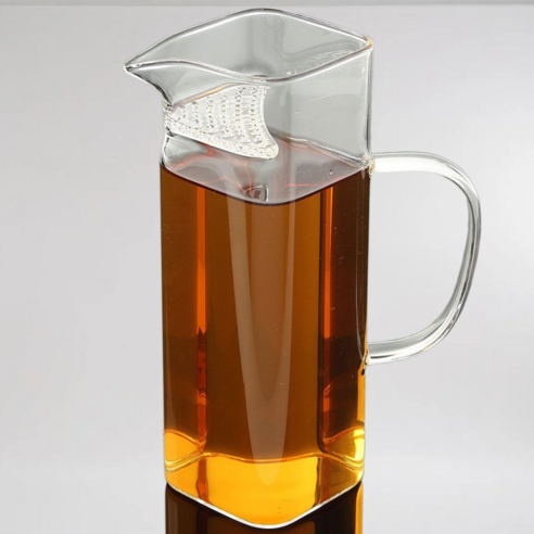 지니마켓25 내열유리 숙우 차거름망 유리 티서버 다도용 숙우 티서버 유리포트 잎차 티웨어, 1개, 400ml