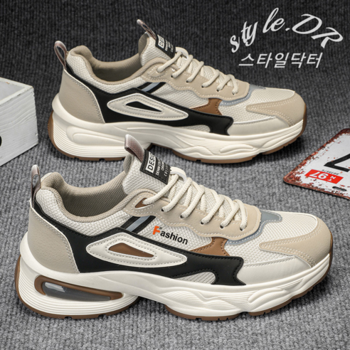 스타일닥터 남성 매쉬 에어 운동화 발편한 스니커즈 패션 데일리 키높이 통굽 워킹 남자 슈즈 논슬립 푹신한 쿠션 경량
