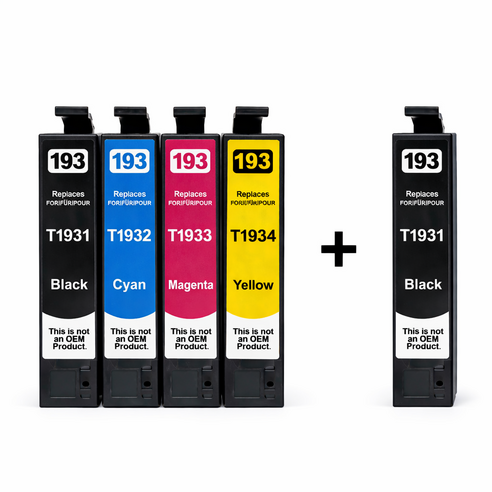 잉크아울렛 엡손 T193 4색세트+검정1EA 호환잉크 WF2531 WF2651 WF2661 WF2541 WF2551 WF2631 검정 파랑 빨강 노랑, 1개, T193 세트 (검정,파랑,빨강,노랑)+검정1EA