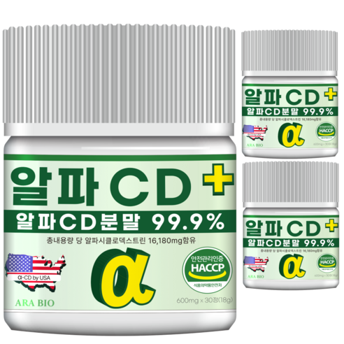 알파CD 플러스 프리미엄 정제형 식약청인증 HACCP, 30정, 3개