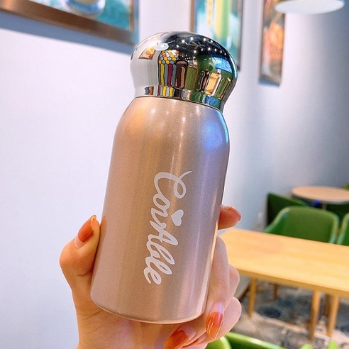늘조은생활 미니 텀블러 보온병 보온보냉 가벼운 작은 텀블러, 1개, 180ml, 핑크