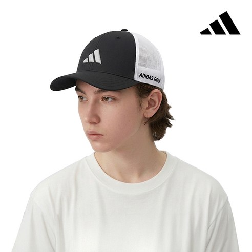 아디다스 남성 매쉬 골프 모자 스포츠 모자 캡, 1개, 3636 블랙