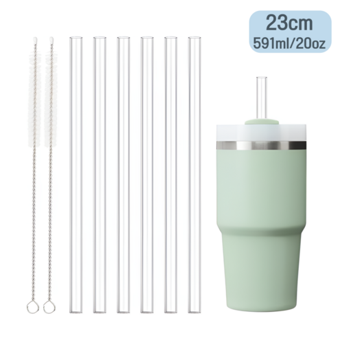 WAP 스탠리 스타벅스 591ml 20oz 텀블러 호환 내열 트라이탄 빨대 세트, 1개