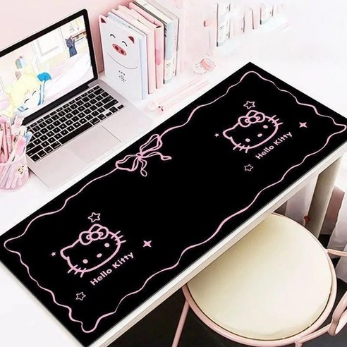 Kitty 블랙 헬로키티 마우스장패드 90x40cm, 1개, A