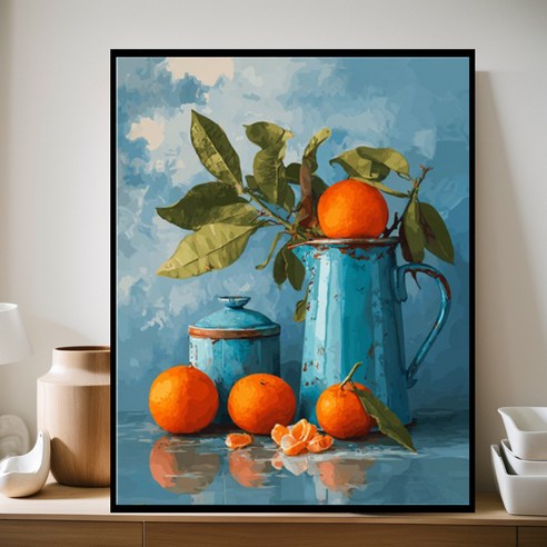 컬러데이 유화그리기 세트 DIY 명화 피포페인팅 40x50cm, 블루 피처와 오렌지, 1세트, 블루 피처와 오렌지