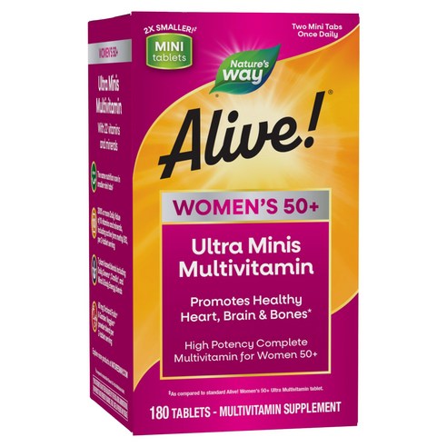 얼라이브 우먼스 50+ 울트라 미니 멀티비타민 타블렛, Nature's Way Alive! Ultra Mini