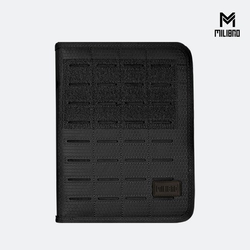 필립 전술 오거나이저 노트 - 업무용 회사 북파우치 밀리터리 파우치 노트북 바인더 군사 벨크로 패치 A5, 검정