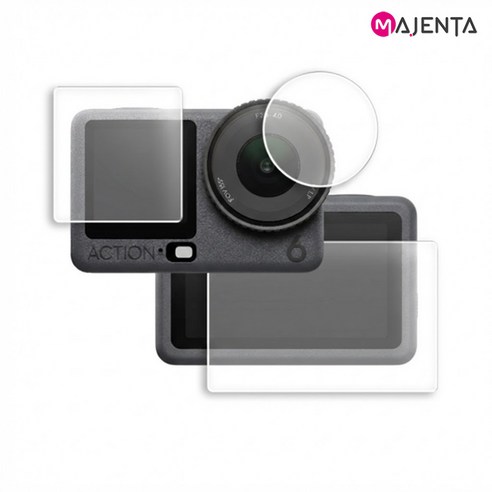 DJI 오즈모 액션6 보호필름 강화유리 고투명 고화질 9H 슬림 올레포빅, 2세트, 오즈모액션6 강화유리 보호필름