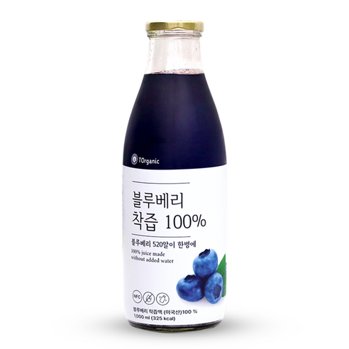 [100% 착즙] 블루베리주스 NFC 블루베리즙 원액쥬스, 1개, 1L