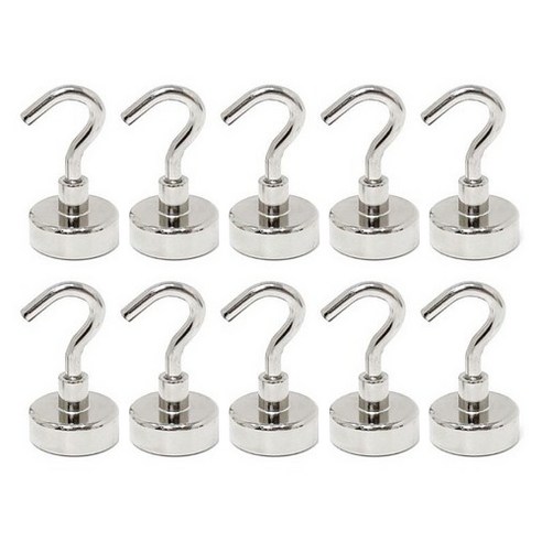 초강력 네오디움 후크 고리자석 25mm TJ10T, 실버, 10개