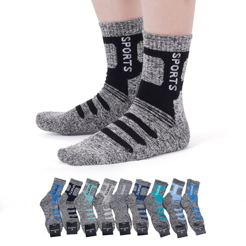 셀마운틴 10켤레 두꺼운 작업 남성 등산 양말단일색상