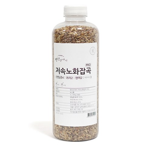 방앗간아이 저속노화잡곡 PRO(백미를 뺀) 렌틸콩 현미 귀리, 1개, 1L