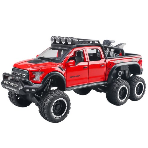 마이카 다이캐스트 합금 1:24 포드 랩터 F150 모델 자동차 모형 피규어 장식, 1개, 1.레드